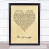 Biffy Clyro Re-arrange Vintage Heart Song Lyric Wall Art Print