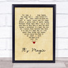 Doris Day It's Magic Vintage Heart Song Lyric Wall Art Print