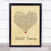 Isabella Breedlove 1000 Years Vintage Heart Song Lyric Wall Art Print
