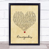 X Ambassadors Renegades Vintage Heart Song Lyric Wall Art Print