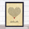 Taylor Swift Delicate Vintage Heart Song Lyric Wall Art Print