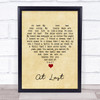 Etta James At Last Vintage Heart Song Lyric Wall Art Print