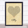 Joe Weller Kitty Vintage Heart Song Lyric Wall Art Print