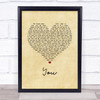 Chris Young You Vintage Heart Song Lyric Wall Art Print