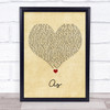 George Michael As Vintage Heart Song Lyric Wall Art Print
