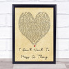 I Don't Want To Miss A Thing Aerosmith Vintage Heart Quote Song Lyric Print