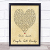 One Love People Get Ready Bob Marley Vintage Heart Quote Song Lyric Print