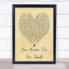 You Know I'm No Good Amy Winehouse Vintage Heart Quote Song Lyric Print