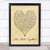 Let's Stick Together Bryan Ferry Vintage Heart Quote Song Lyric Print