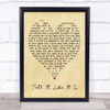 Tell It Like It Is Aaron Neville Vintage Heart Quote Song Lyric Print