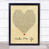 Wake Me Up Ed Sheeran Vintage Heart Quote Song Lyric Print