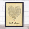 Get Here Oleta Adams Vintage Heart Quote Song Lyric Print