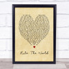 Rule The World Take That Vintage Heart Song Lyric Quote Print