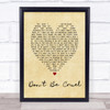 Elvis Presley Don't Be Cruel Vintage Heart Song Lyric Quote Print