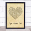 Life After You Vintage Heart Song Lyric Quote Print
