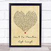 Marvin Gaye Ain't No Mountain High Enough Vintage Heart Song Lyric Quote Print