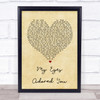 Frankie Valli My Eyes Adored You Vintage Heart Song Lyric Quote Print
