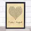 Pink Fuckin' Perfect Vintage Heart Song Lyric Quote Print