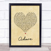 Amy Shark Adore Vintage Heart Song Lyric Quote Print