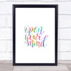 Open Mind Rainbow Quote Print