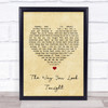 Frank Sinatra The Way You Look Tonight Vintage Heart Song Lyric Quote Print