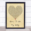 Bon Jovi Born To Be My Baby Vintage Heart Quote Song Lyric Print