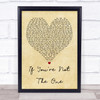 Daniel Bedingfield If You're Not The One Vintage Heart Quote Song Lyric Print