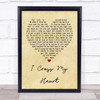 George Strait I Cross My Heart Vintage Heart Quote Song Lyric Print