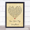 Johnny Cash You Are My Sunshine Vintage Heart Quote Song Lyric Print