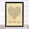 Kenny Chesney Me And You Vintage Heart Quote Song Lyric Print