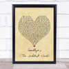 Celine Dion Goodbye's (The Saddest Word) Vintage Heart Song Lyric Print