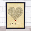 Passenger Let Her Go Vintage Heart Song Lyric Print