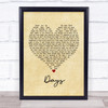 The Kinks Days Vintage Heart Song Lyric Print