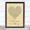 Volbeat I Only Wanna Be With You Vintage Heart Song Lyric Print