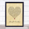Mike Reno & Ann Wilson Almost Paradise Vintage Heart Song Lyric Print