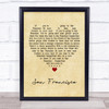 Scott McKenzie San Francisco Vintage Heart Song Lyric Print