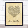 Primal Scream Come Together Vintage Heart Song Lyric Print