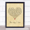 Ingrid Michaelson The Way I Am Vintage Heart Song Lyric Print