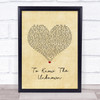 Innosense To Know The Unknown Vintage Heart Song Lyric Print