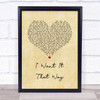 Backstreet Boys I Want It That Way Vintage Heart Song Lyric Print