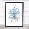 Plan A Didn't Work Inspirational Quote Print Blue Watercolour Poster