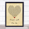 Florence + The Machine Never Let Me Go Vintage Heart Song Lyric Print
