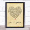 Dan + Shay Alone Together Vintage Heart Song Lyric Print