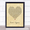 One Direction Over Again Vintage Heart Song Lyric Print