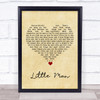 Tom Waits Little Man Vintage Heart Song Lyric Print