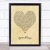 Michael Jackson Speechless Vintage Heart Song Lyric Print