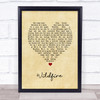 Michael Martin Murphey Wildfire Vintage Heart Song Lyric Print