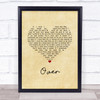 Blake Shelton Over Vintage Heart Song Lyric Print