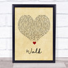 Foo Fighters Walk Vintage Heart Song Lyric Print