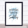 Promises Inspirational Quote Print Blue Watercolour Poster Promises Inspirational Quote Print Blue Watercolour Poster